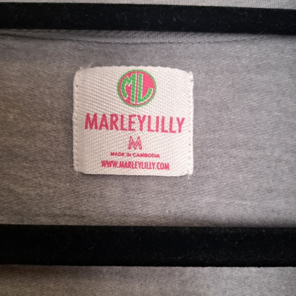 Marleylilly Partial Zip Front Gray Jacket Monogra… - image 4